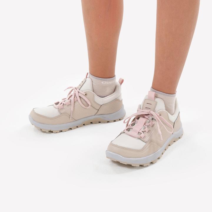 Produktbild Quechua Wanderschuhe Kinder Grösse 35-38 niedrig mit Schnürung - NH500 Low beige/rosa (36)