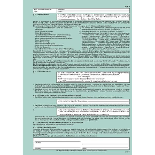 Produktbild Rnk Verlag Vordruck "Universal-Mietvertrag fr Wohnungen" (4 x)