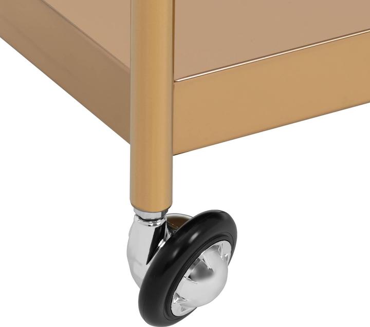 Produktbild Physa Kosmetikwagen golden 3 Ablagen 4 Räder 30 kg Arbeitswagen Kosmetik-Beistellwagen