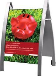 Produktbild Kerkmann Plakatständer Boston, DIN A1, alusilber, mobil aus Stahl, wetterfest, für den Außeneinsatz (A1)