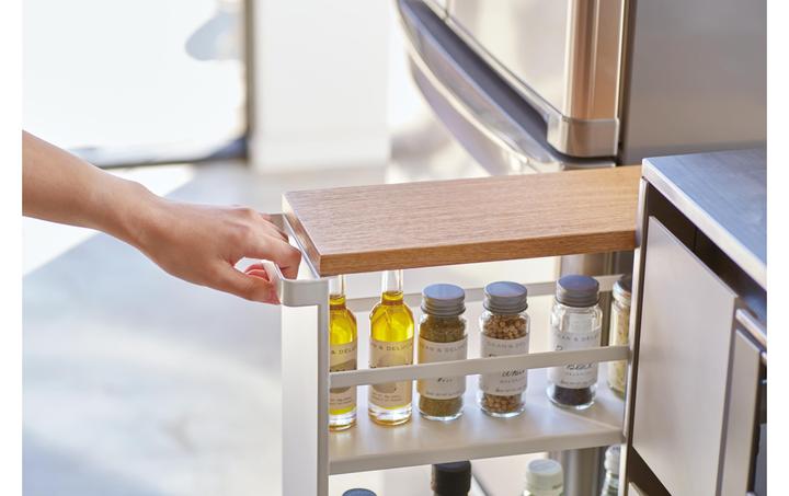 Productafbeelding Yamazaki Smalle trolley met houten plank TOWER