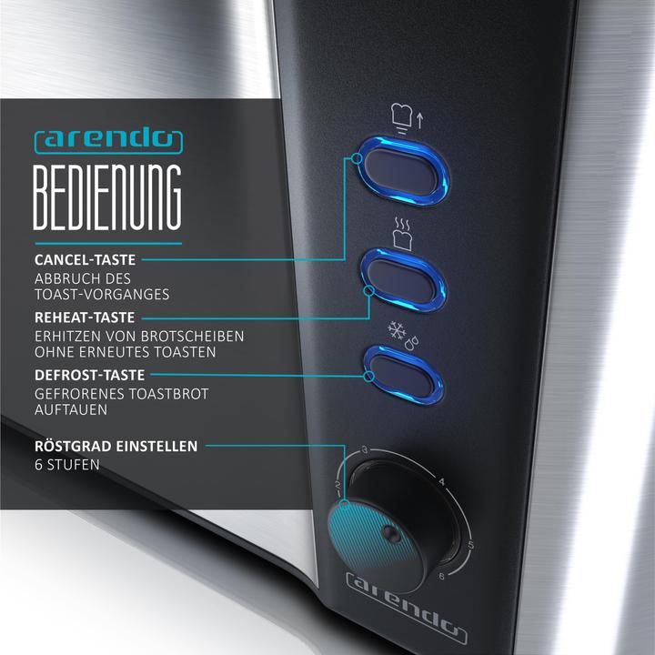 Actual product image Arendo Toaster long slot, bun warmer, heat-insulating housing, display