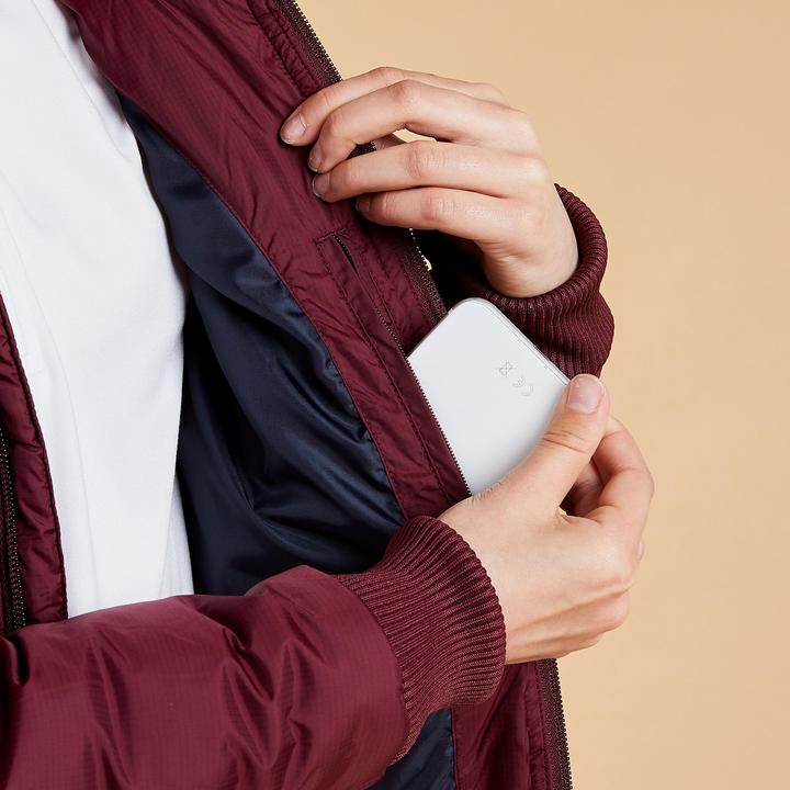 Actual product image Fouganza Winter riding jacket 500 Warm children bordeaux (128)