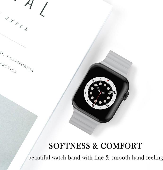 Produktbild König Design Sport Ersatz Armband für Apple Watch Series 1/2/3/4/5/6/SE 40 38 mm Silikon Grau