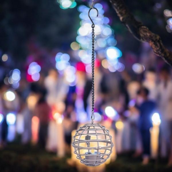 Immagine prodotto GuGus Lampada a sospensione solare a LED con tea light, Ø 10 cm, marrone