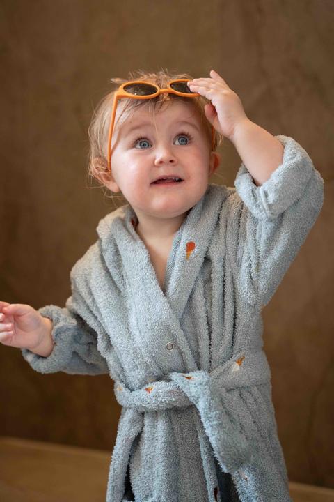 Actual product image Filibabba Embroidered bathrobe 3-4 years - Pearl Blue (98, 104)