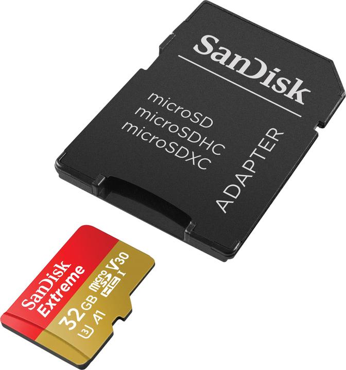 Actual product image SanDisk Extreme UHS-I V30 (32 GB, microSDHC, U3, UHS-I)
