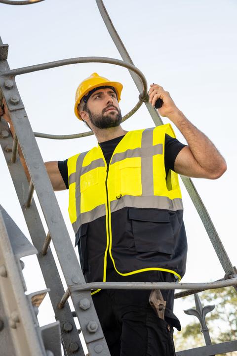 Produktbild Korntex Warnweste Multifunktional Hamburg Signal Gelb/MBlau 360° Sicherheit XXL EN ISO 17353 ® KXCMF (XXL)