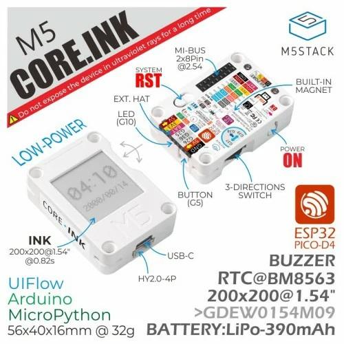 Produktbild M5Stack ESP32 Core Ink Development Kit 1.5 E-Ink