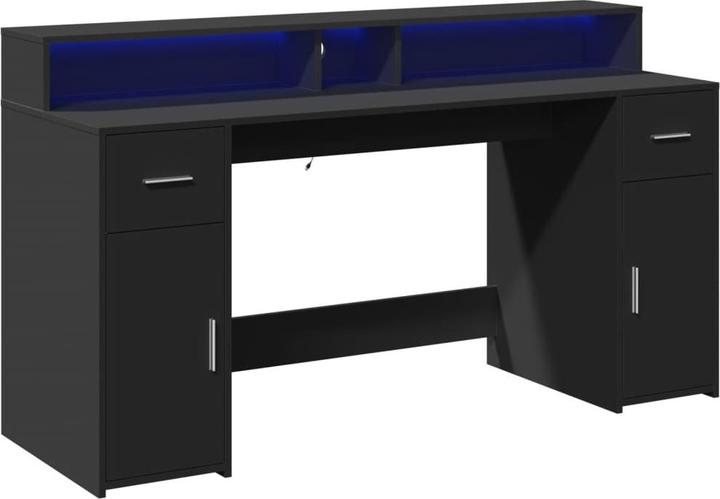 Immagine prodotto VidaXL Scrivania LED Scrivania per computer Scrivania da lavoro Scrivania per laptop Scrivania per ufficio (160 x 55 x 91 cm)