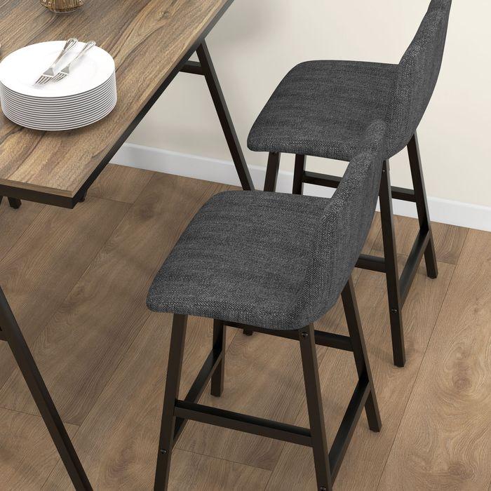 Produktbild Swisshandel24 Bartisch mit Barhocker Set, 5-teilig Essgruppe, Küchentisch, Bartisch Set, Braun (120 x 60 x 91 cm)