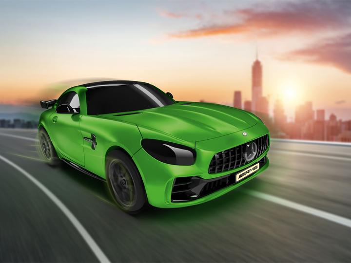 Actual product image Revell Build n Race Mercedes-AMG GT R, green