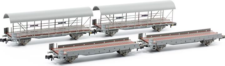 Image du produit Liliput BLS wagon de transport de voitures set 1 (2 wagons à monter + 2 wagons de transport avec toit) (Voie N)