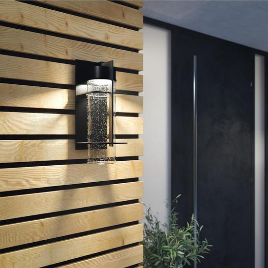 Actual product image Elstead Lighting Eames LED outdoor wall light 41cm Earth Black Clear IP44 (800 lm)