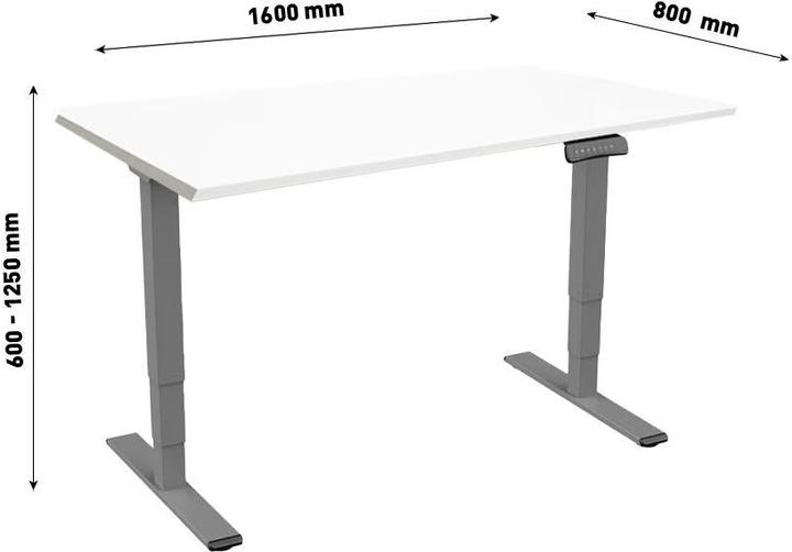 Actual product image Contini Height-adjustable office desk (160 x 80 x 130 cm)