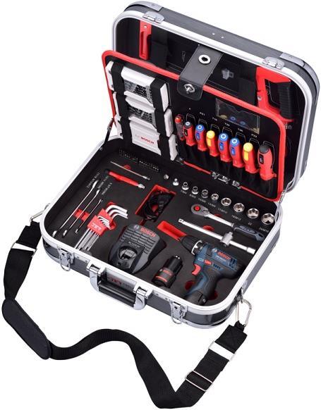 Produktbild JET ABS Werkzeugkoffer 3/8", 122teilig mit Bosch Akkuschrauber