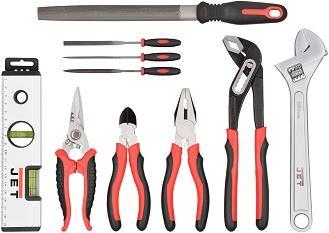 Produktbild JET ABS Werkzeugkoffer 3/8", 122teilig mit Bosch Akkuschrauber