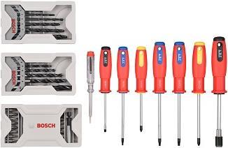Produktbild JET ABS Werkzeugkoffer 3/8", 122teilig mit Bosch Akkuschrauber