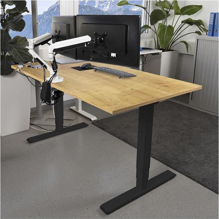Produktbild Contini höhenverstellbarer Bürotisch 1.4x0.8m Eiche / Gestell schwarz