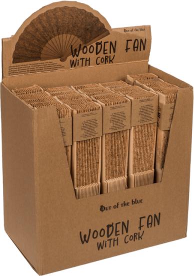 Actual product image Out of the blue Wooden fan with cork, approx. 24 cm.36642