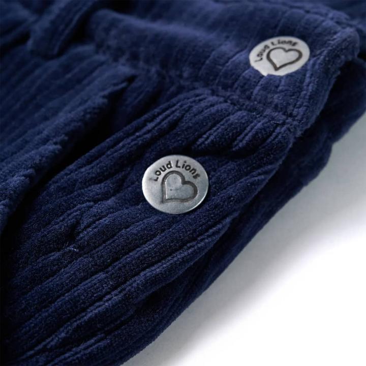 Immagine prodotto VidaXL Salopette da bambino in velluto a coste blu navy 128,Materiale: 58 (128)