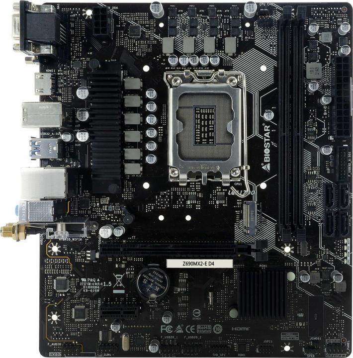 Actual product image Biostar Z690MX2-E D4 (LGA 1700, Intel Z690H, mATX)