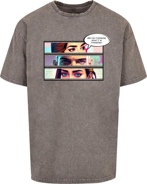 Actual product image Merchcode Thinking Comic Acid Washed Oversized Tee - 116355 (4XL)