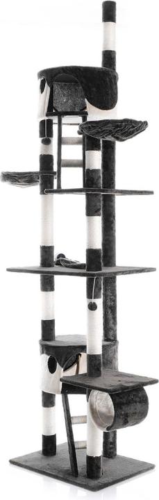 Produktbild Wiltec Kratzbaum 240–260cm schwarz/weiss Katzenkratzbaum deckenhoch Kletterbaum (260 cm, Schwarz, Weiss)
