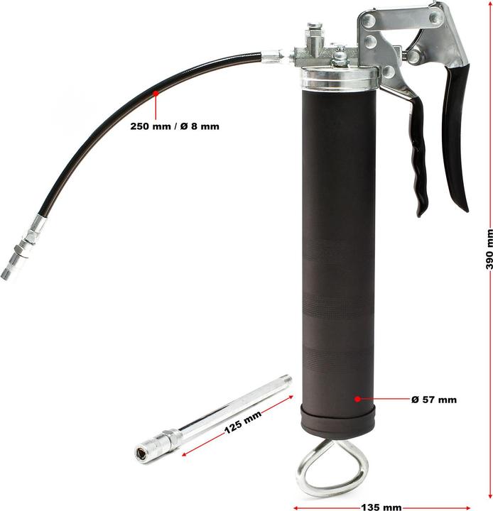 Produktbild Wiltec Fettpresse Handfettpresse 0,5L Kartuschenpressse Schmierfett Schmierstoffe