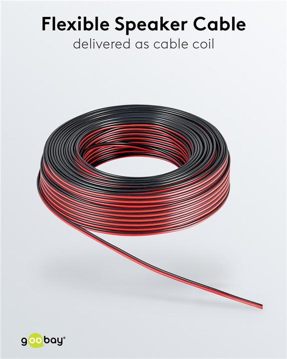 Produktbild Goobay Lautsprecherkabel Rotschwarz CU (50 m, 0.75 mm²)