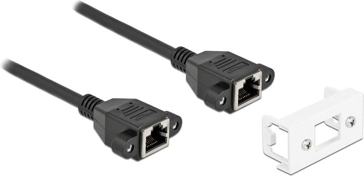 Delock Netzwerk Verlängerungskabel für Easy 45 Modul S/FTP RJ45 Buchse zu RJ45 Buchse Cat.6A 25 cm schwarz (S/FTP, CAT6a, 0.25 m)