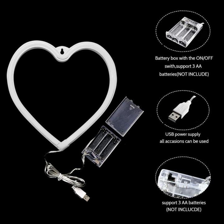 Produktbild Forever Light Neon LED Licht HEART rot Fledermaus + USB FLNEO7 (20 cm)