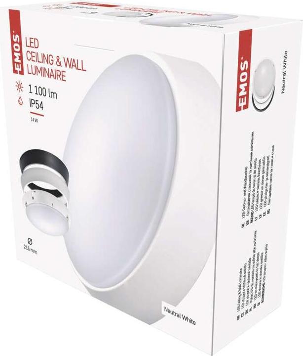 Image du produit Emos Plafonnier LED rond, noir/blanc. 14W blanc neutre (1100 lm)