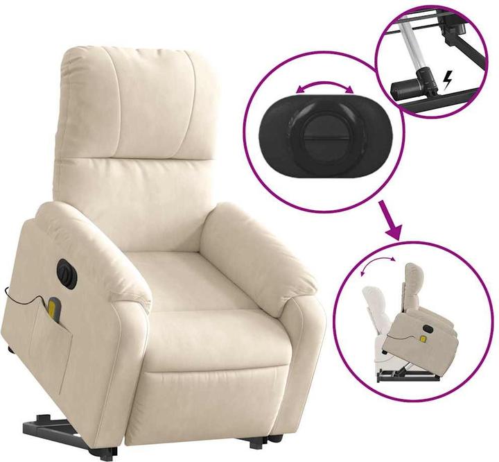 Produktbild VidaXL Massagesessel mit Aufstehhilfe Elektrisch Fernsehsessel Sessel Beige