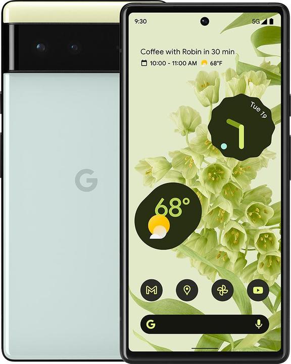 Produktbild Google Pixel 6 (128 GB, Sorta Seafoam, 6.40", SIM + eSIM, 50 Mpx, 5G)