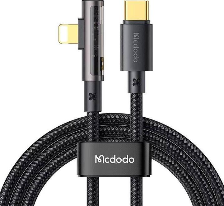 Produktbild Mcdodo CA-3390 36W 1.2m USB-C to Lightning angle cable (black) (1.20 m)