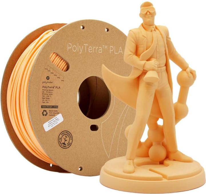 Actual product image Polymaker PolyTerra PLA - Peach - 2.85mm (PLA, 2.85 mm, 1000 g, Orange)