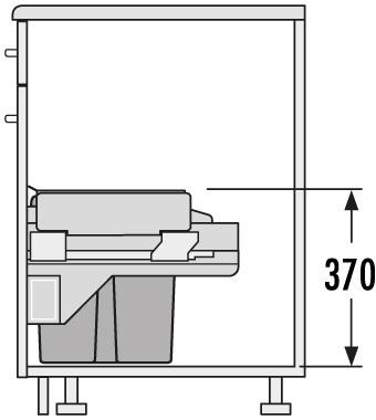 Actual product image Hailo Waste bin 3610681 Cargo-Soft waste bin 3 compartment built-in waste bin pull-out 30L light grey (40 l)