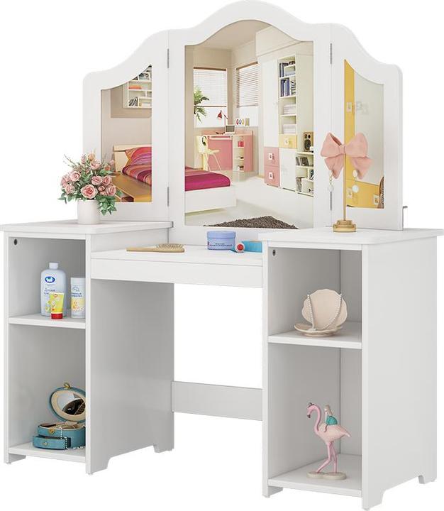Produktbild Vicco Schminktisch für Kinder Estella, Weiss, 105 x 118 cm Mit Spiegel (41 x 105 x 118 cm)