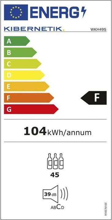 Energie-Label Kibernetik Weinkühlschrank WKH49S