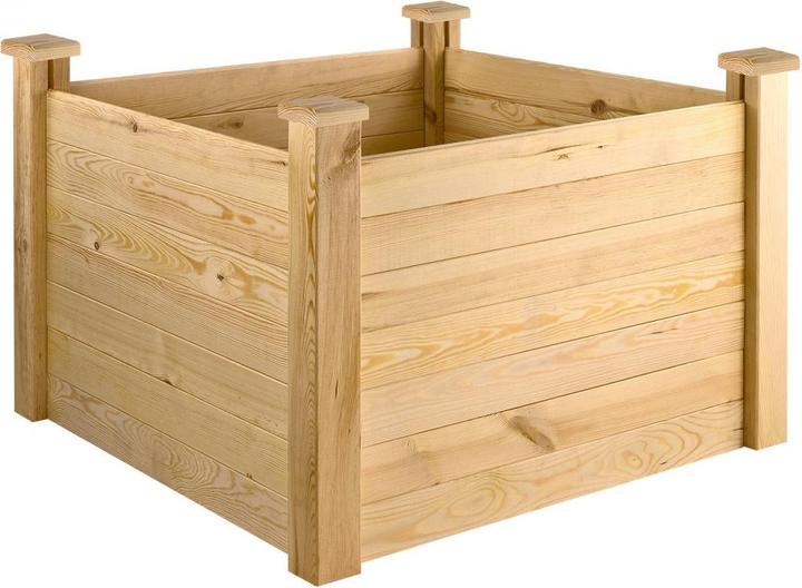 Actual product image Dema Holz Hochbeet Pflanzbeet Blumenbeet Pflanzenbeet Gartenbeet Kiefer 104x104x77 cm