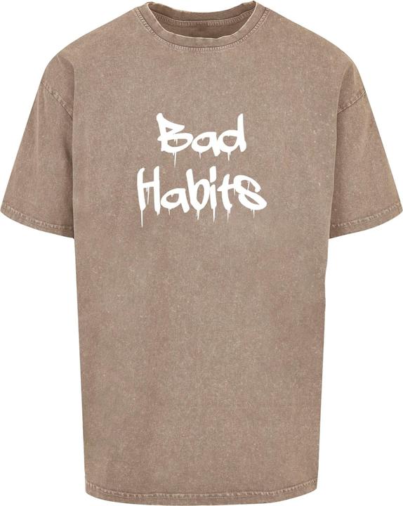 Merchcode Bad Habits Acid Washed Heavy Oversized Tee - 112633