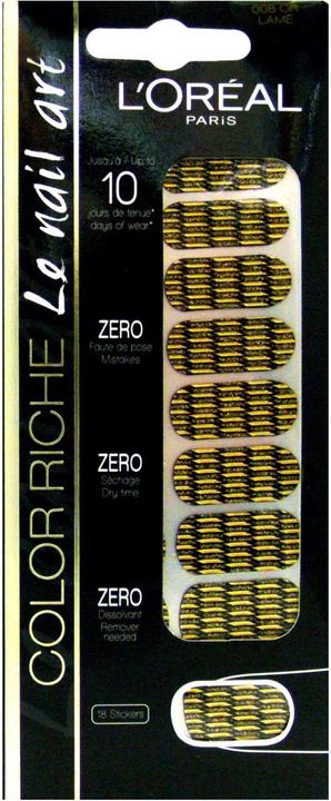 Produktbild L'Oréal Paris Color Riche Nail 008 Gold Lame 18 Sticker (Nagellackentferner, Gold Lame)