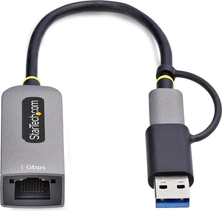 Immagine prodotto StarTech .com C21GA-USB-ETHERNET, Cablato, USB Type-A/USB Type-C, Ethernet, 5000 Mbit/s, Grigio (USB, USB-C, RJ45 (1x))