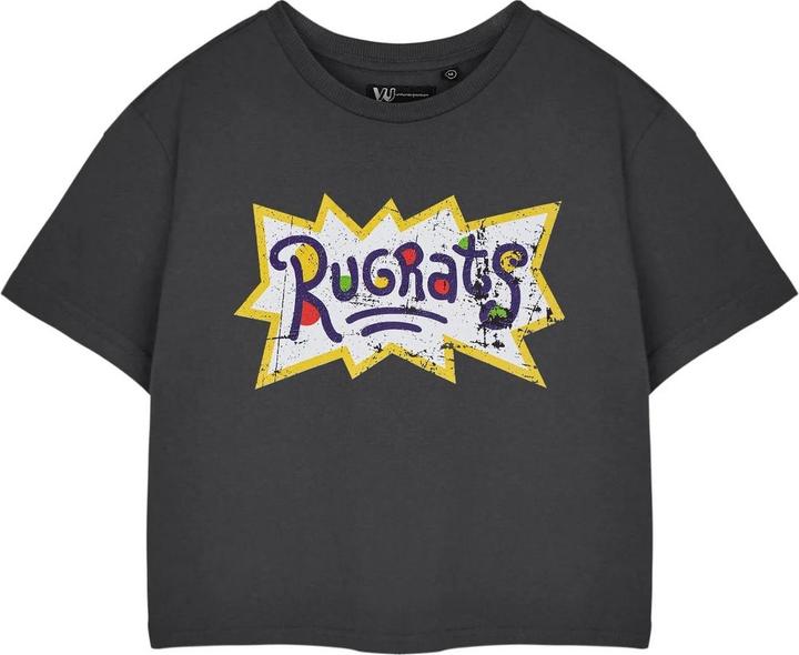 Actual product image Rugrats Womens/Ladies Retro Logo Short-Sleeved Crop Top (M)