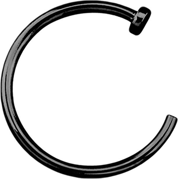 Star Piercing Nasenring offen schwarz (ohne Messing, 925 Sterlingsilber)