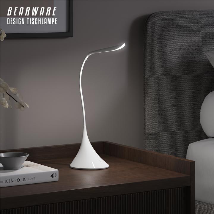 Produktbild CSL Schreibtischlampe LED Tischlampe, flexibler Schwanenhals, Leselampe mit USB oder Batteriebetrieb (160 lm)