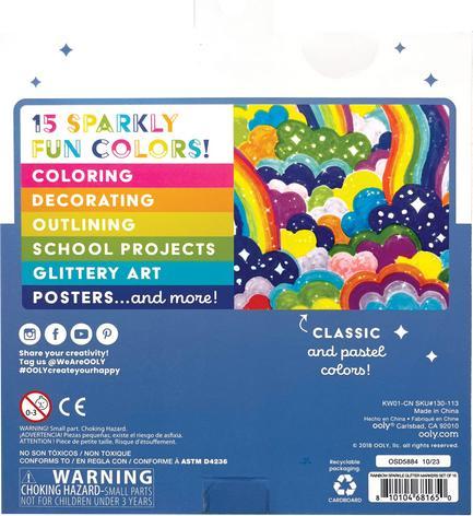 Energie-Label Ooly Regenbogen-Glitzer-Marker (Mehrfarbig, 15 x)