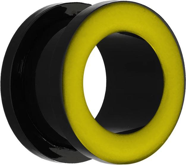 Image du produit Star Piercing Flesh Tunnel avec bord jaune (sans laiton, Acrylique)