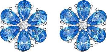 Crystalp Flower Earrings With Blue Crystals Flower Kiss 42288.Aqu.R